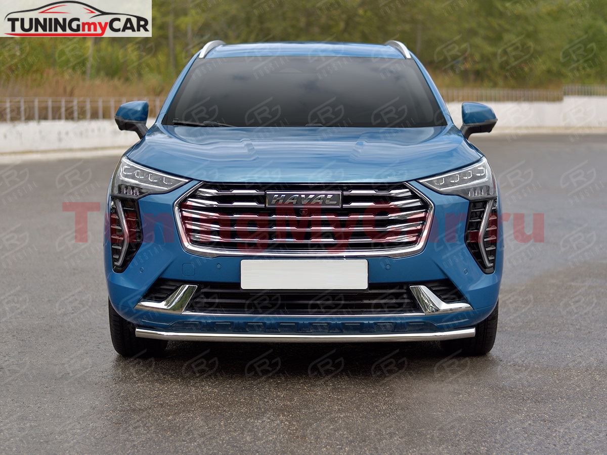 Защита переднего бампера d42 секции (кроме COMFORT) для Haval Jolion 1.5 2WD 2021-