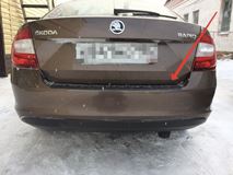 Накладка на задний бампер Skoda Rapid (лифтбек) 2012-2019