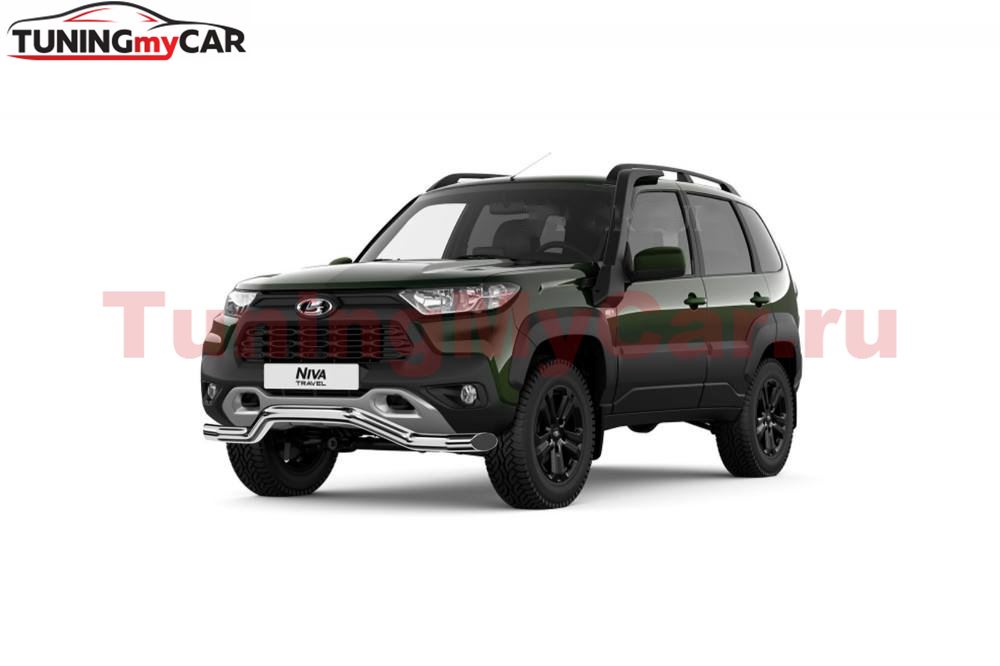 Защита переднего бампера Ø63 мм "Волна" (НПС) LADA Niva Travel 2021-