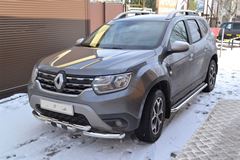 Защита порогов с алюм. площадкой Ø51 мм (НПС) RENAULT Duster 2021-