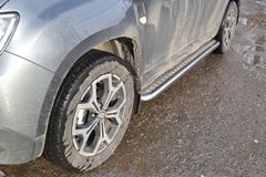 Защита порогов с алюм. площадкой Ø51 мм (НПС) RENAULT Duster 2021-