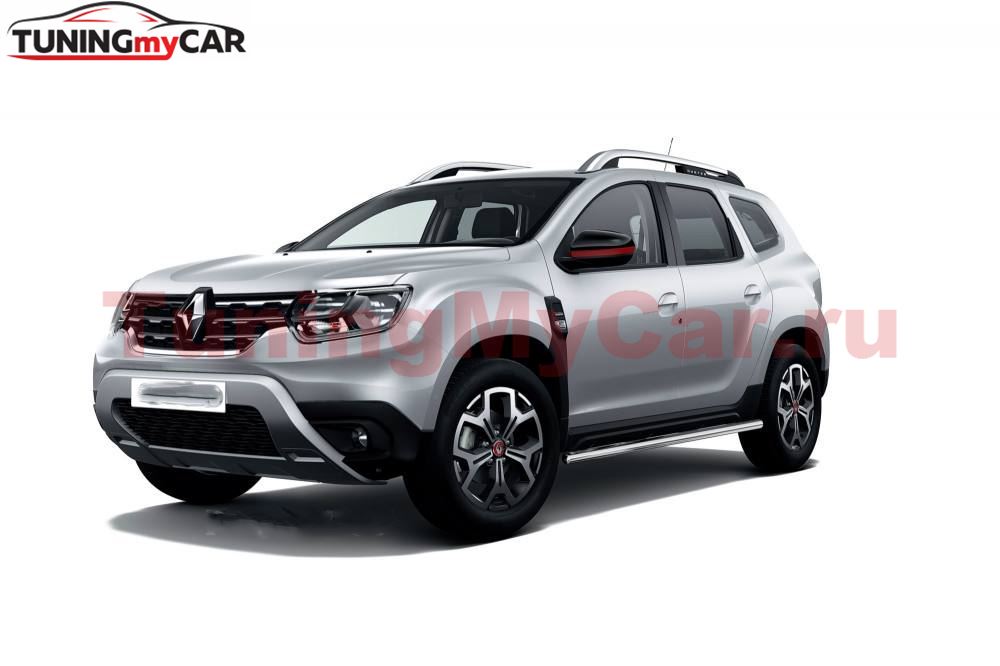 Защита порогов прямая Ø63 мм (НПС) RENAULT Duster 2021-