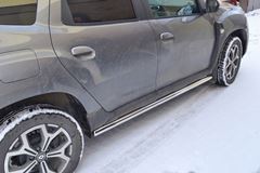 Защита порогов прямая Ø63 мм (НПС) RENAULT Duster 2021-