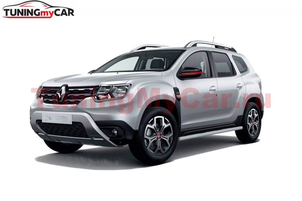 Защита порогов прямая Ø63 мм ИСКРА (ППК) RENAULT Duster 2021-