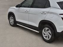 Пороги труба d63 (вариант 1) для Hyundai Creta 2021-