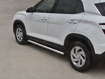 Пороги труба d63 (вариант 2) для Hyundai Creta 2021-