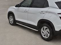 Пороги труба d63 (вариант 3) для Hyundai Creta 2021-