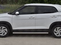 Пороги труба d63 (вариант 3) для Hyundai Creta 2021-