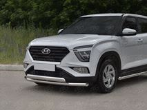 Защита переднего бампера d63 секции-d75x42 дуга для Hyundai Creta 2021+
