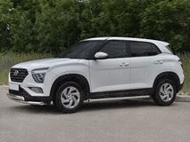 Защита переднего бампера d63 секции-d75x42 дуга для Hyundai Creta 2021+