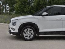 Защита переднего бампера d63 секции-d75x42 дуга для Hyundai Creta 2021+