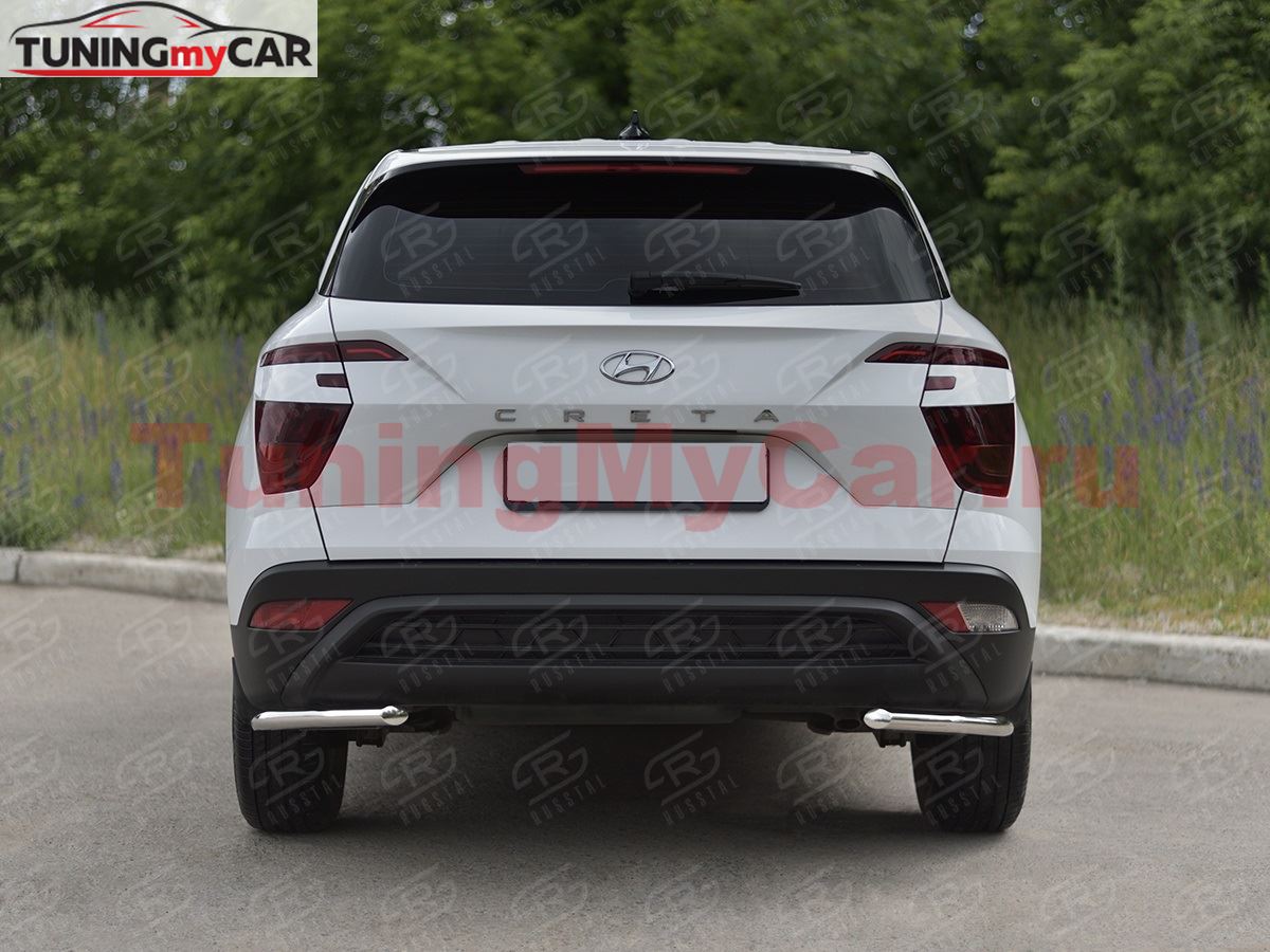 Защита заднего бампера уголки d42 секции для Hyundai Creta 2021-