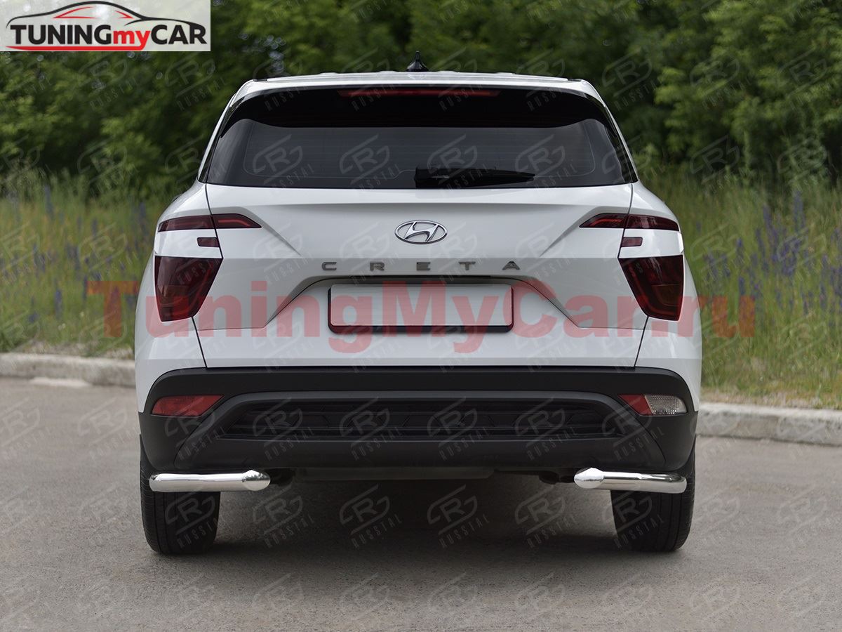 Защита заднего бампера уголки d63 секции для Hyundai Creta 2021-