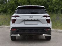 Защита заднего бампера уголки d63 секции для Hyundai Creta 2021-