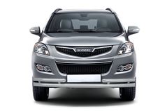 Защита переднего бампера двойная с углами Ø63/51 мм (ППК) на HAVAL H5 2020- Серебристый 