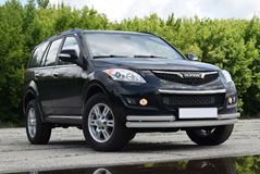 Защита переднего бампера двойная с углами Ø63/51 мм (ППК) на HAVAL H5 2020- Серебристый 