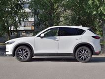 Пороги труба d42 с листом (Лист нерж, проф. нерж) (вариант 3) для MAZDA CX-5 2017- 