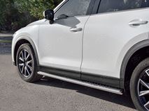 Пороги труба 120х60 овал с проступью для MAZDA CX-5 2017- 