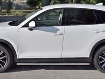 Пороги труба 120х60 овал с проступью для MAZDA CX-5 2017- 