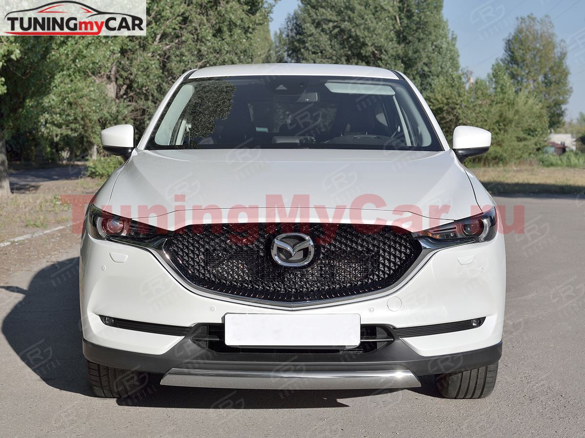 Защита переднего бампера d75х42 дуга для Mazda CX-5 2017-
