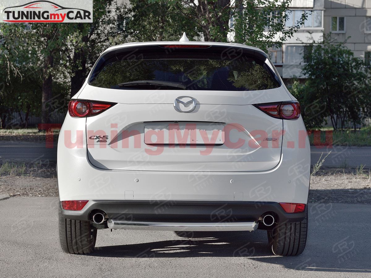 Защита заднего бампера d63 дуга для Mazda CX-5 2017-