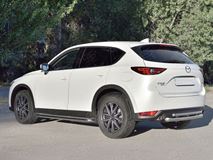 Защита заднего бампера d63 дуга d42 дуга с декором для Mazda CX-5 2017-