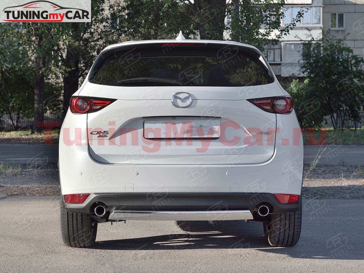 Защита заднего бампера d75х42 дуга для Mazda CX-5 2017-