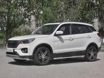 Пороги труба d42 с листом (Лист алюм, проф.сталь) (вариант 2) для Lifan X70 2018-