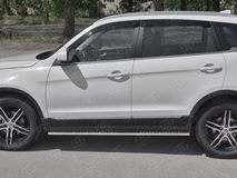 Пороги труба 75х42 овал с проступью для Lifan X70 2018-