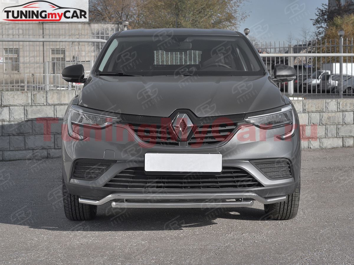 Защита переднего бампера d42 волна-d42 дуга для Renault Arkana 2019-