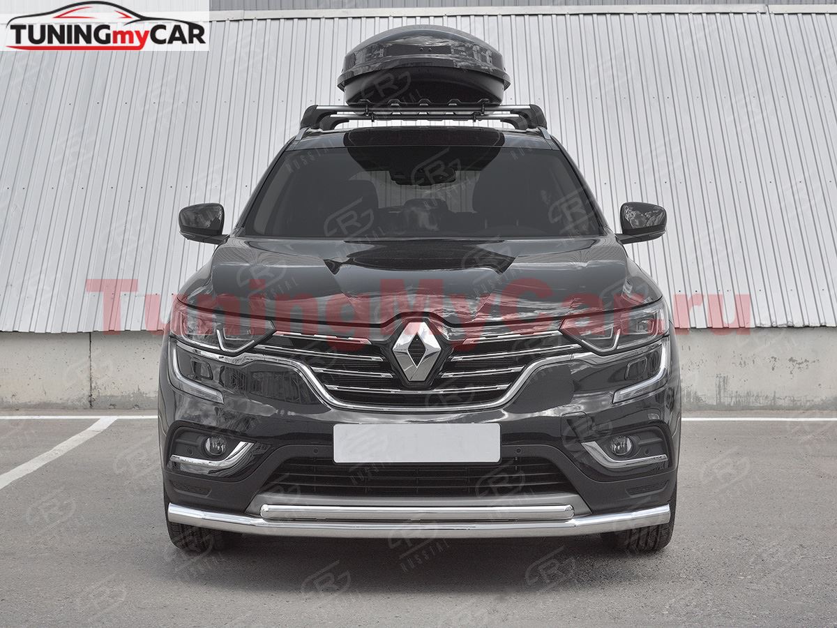 Защита переднего бампера d63 секции-d42 дуга для Renault Koleos 2017-2020