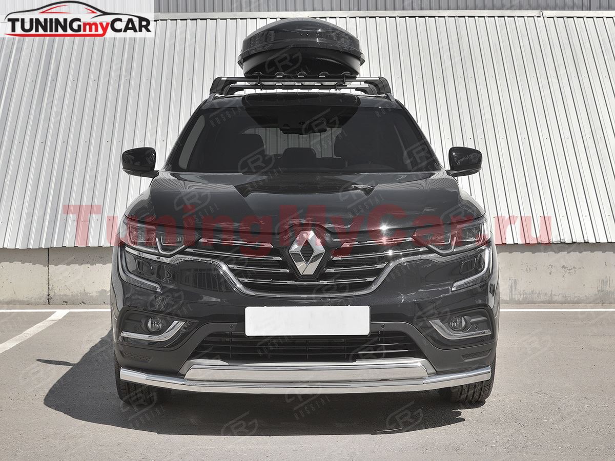 Защита переднего бампера d63 секции-d75х42 дуга для Renault Koleos 2017-2020