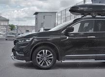 Защита переднего бампера d63 секции-d75х42 дуга для Renault Koleos 2017-2020 