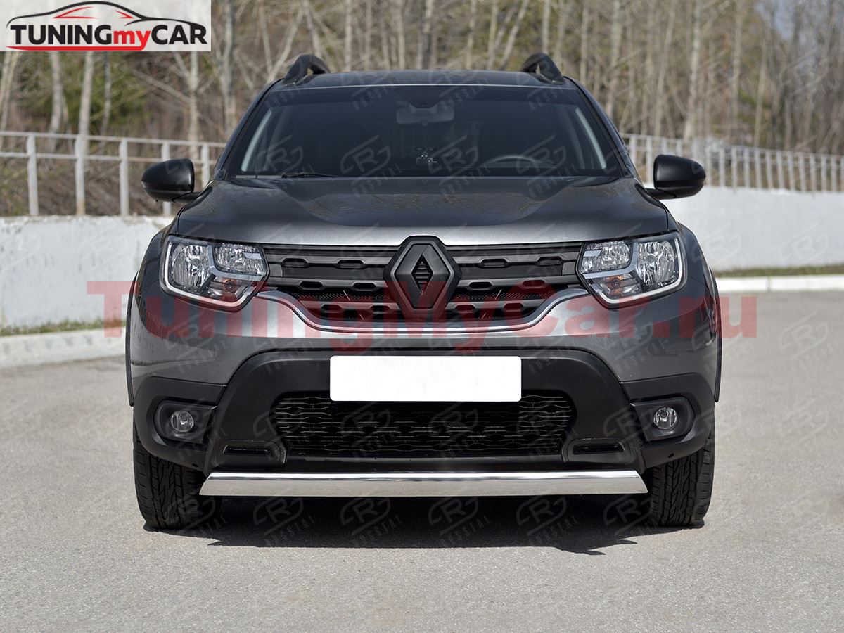 Защита переднего бампера 75х42 дуга для Renault Duster 2021-