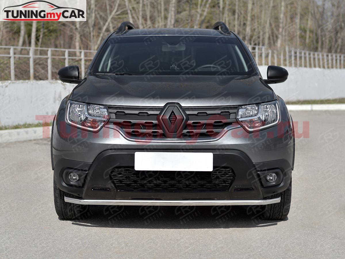 Защита переднего бампера d42 секции для Renault Duster 2021-