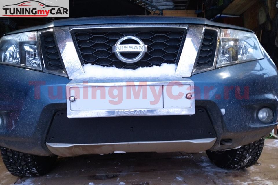 Зимняя заглушка решетки переднего бампера Nissan Terrano 2014-н.в.