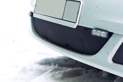 Зимняя заглушка решетки переднего бампера Renault Logan 2010-2013