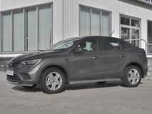 Пороги труба d42 с листом (Лист алюм, проф. нерж) (вариант 1) для Renault Arkana 2019- 