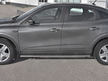 Пороги труба 120х60 овал с проступью для Renault Arkana 2019- 
