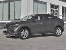 Пороги труба 120х60 овал с проступью для Renault Arkana 2019- 