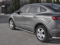 Пороги труба 120х60 овал с проступью для Renault Arkana 2019- 