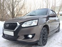 Зимняя заглушка решетки переднего бампера Datsun on-DO 2014-