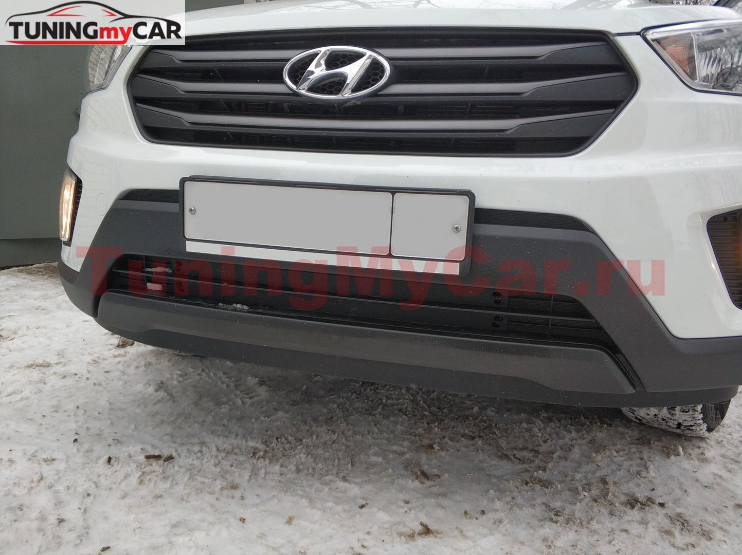Зимняя заглушка решетки переднего бампера Hyundai Creta I 2016-2021