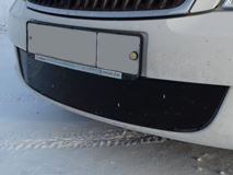 Зимняя заглушка решетки переднего бампера Skoda Octavia A5 2008-2013 2 поколение рестайлинг
