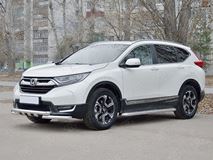  Защита переднего бампера d63 дуга-d63 Уголки+клыки  для Honda CR-V 2017-2020 