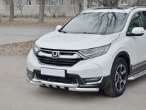  Защита переднего бампера d63 дуга-d63 Уголки+клыки  для Honda CR-V 2017-2020 