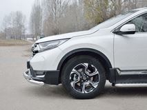  Защита переднего бампера d63 дуга-d63 Уголки+клыки  для Honda CR-V 2017-2020 