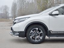 Защита переднего бампера d63 секции-d63 секции с декором для  Honda CR-V 2017-2020 