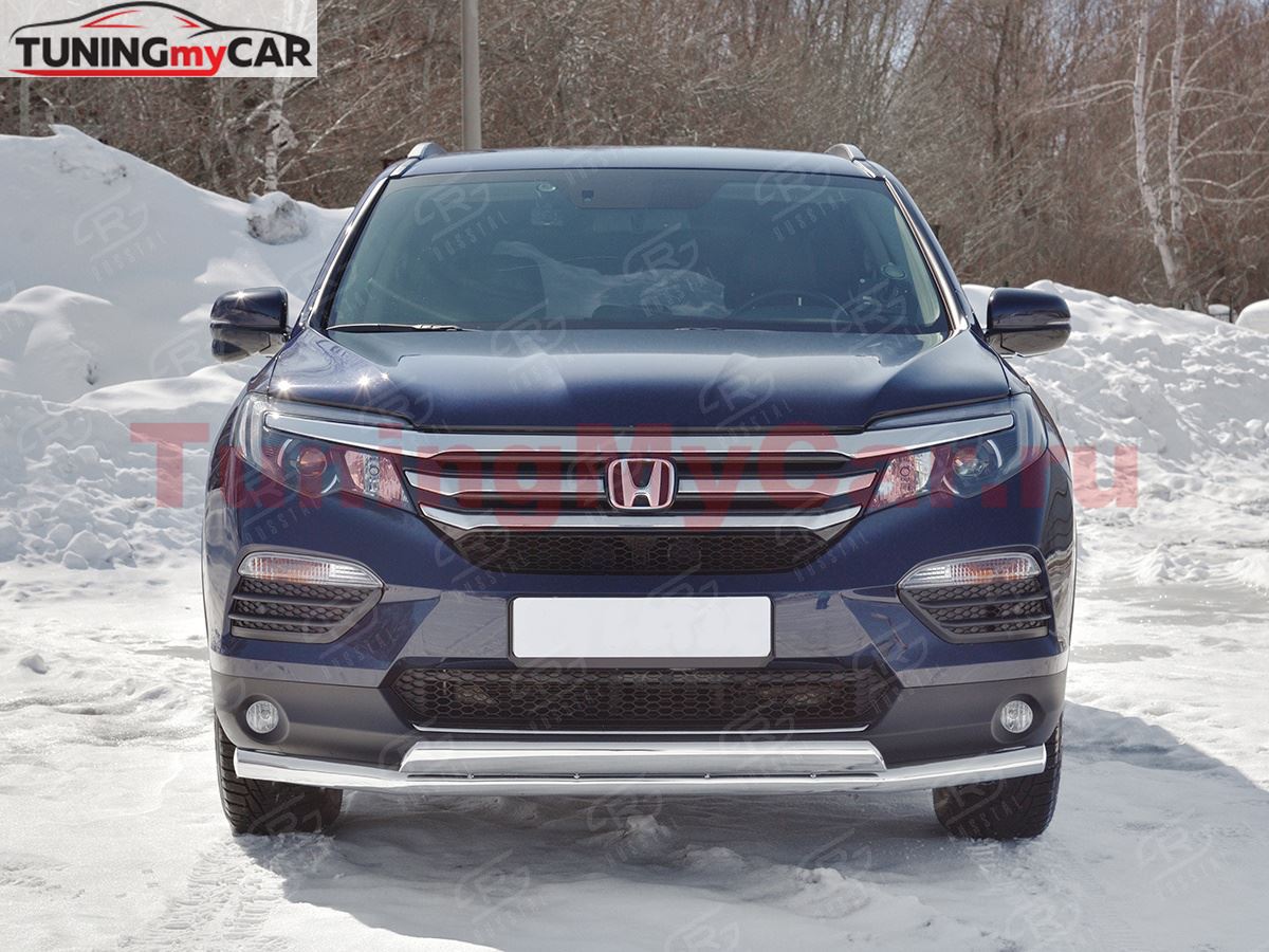 Защита переднего бампера d63 секции-d75х42 дуга для Honda Pilot 2016-2018