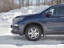 Защита переднего бампера d63 секции-d75х42 дуга для  Honda Pilot 2016-2018